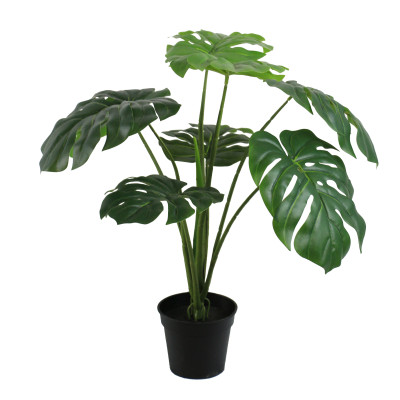 FEUILLES D'ARUM + FLEURS ARTIFICIELLES EN POT, HAUT. 76 CM – PLANTES – Arteverdeco