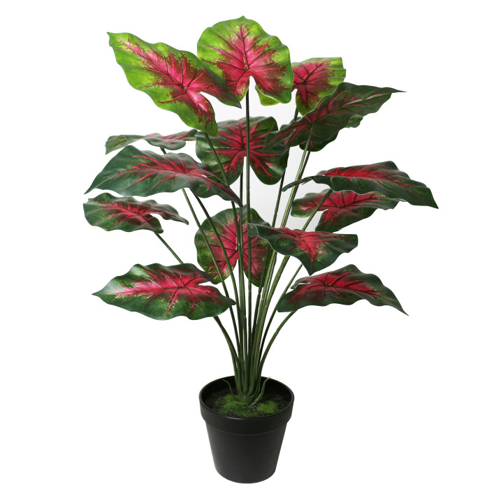 CALADIUM ARTIFICIEL EN POT, HAUT. 45 CM – PLANTES – Arteverdeco