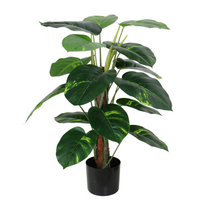 FEUILLES D'ARUM + FLEURS ARTIFICIELLES EN POT, HAUT. 62 CM – PLANTES – Arteverdeco