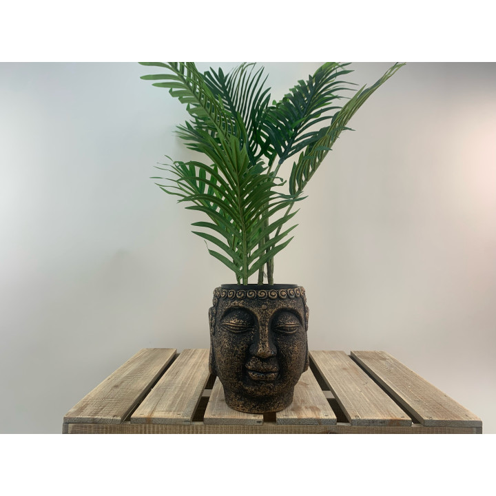 POT CIMENT FORME DE VISAGE BOUDDHA – CONTENANTS – Arteverdeco