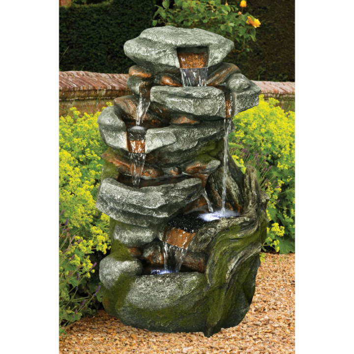 FONTAINE CASCADE PIERRE 4 BASSINS, HAUT. 57 CM – FONTAINES – Arteverdeco