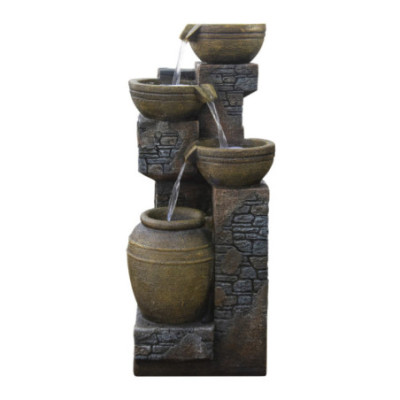 FONTAINE CASCADE PIERRE 4 BASSINS, HAUT. 57 CM – FONTAINES – Arteverdeco