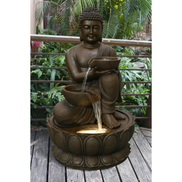 FONTAINE BOUDHA ASSIS - HAUT. 82 CM – FONTAINES – Arteverdeco