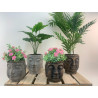 POT CIMENT FORME DE VISAGE BOUDDHA - VENDU EN CARTON DE 4 PCS - COLORIS ASSORTIS – CONTENANTS – Arteverdeco