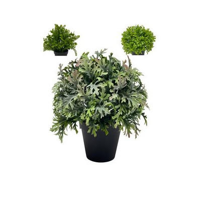 PLANTES VERTES ARTIFICIELLES EN POT PAPIER, HAUT. 12 à 16 CM – DECORATIONS – Arteverdeco