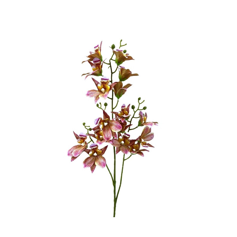 TIGE D'ORCHIDEE DENDROBIUM ARTIFICIELLE, HAUT. 79 CM – FLEURS – Arteverdeco