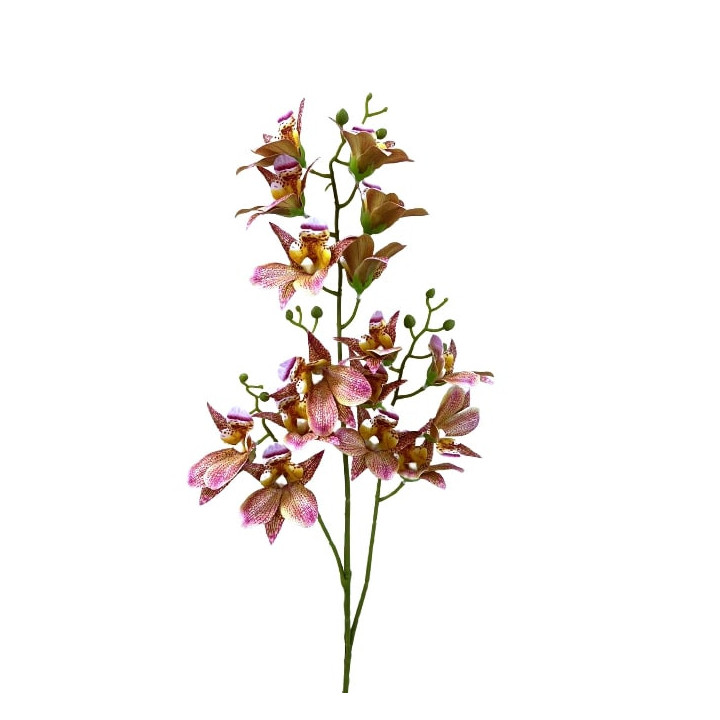 TIGE D'ORCHIDEE DENDROBIUM ARTIFICIELLE, HAUT. 79 CM – FLEURS – Arteverdeco