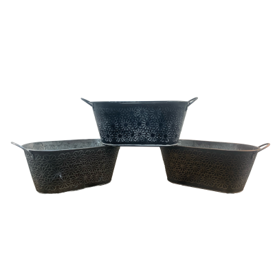 POT ZINC MOTIF FLEURI – CONTENANTS – Arteverdeco