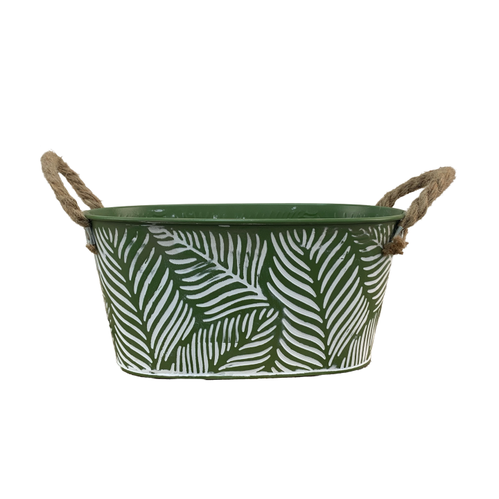 JARDINIERE ZINC MOTIF FEUILLE – CONTENANTS – Arteverdeco