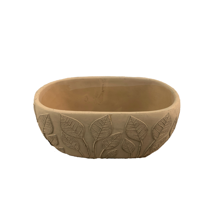 JARDINIERE CIMENT MOTIF FEUILLES – CONTENANTS – Arteverdeco