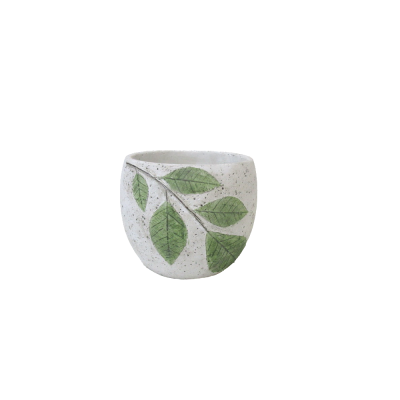 POT CIMENT MOTIF BRANCHE - FEUILLES – CONTENANTS – Arteverdeco