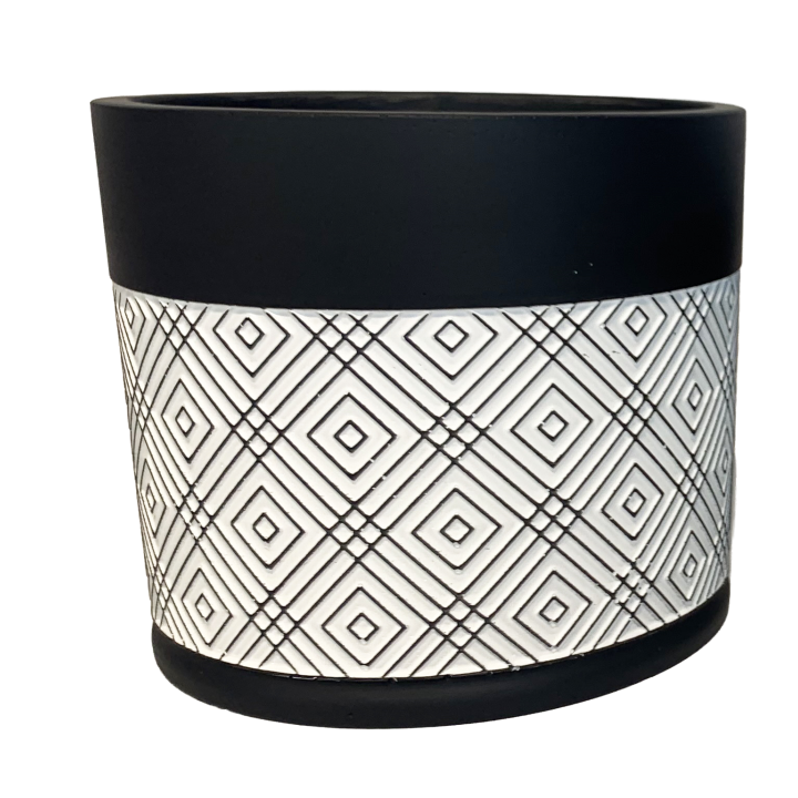 POT CIMENT MOTIF GEOMETRIQUE MODERNE – CONTENANTS – Arteverdeco