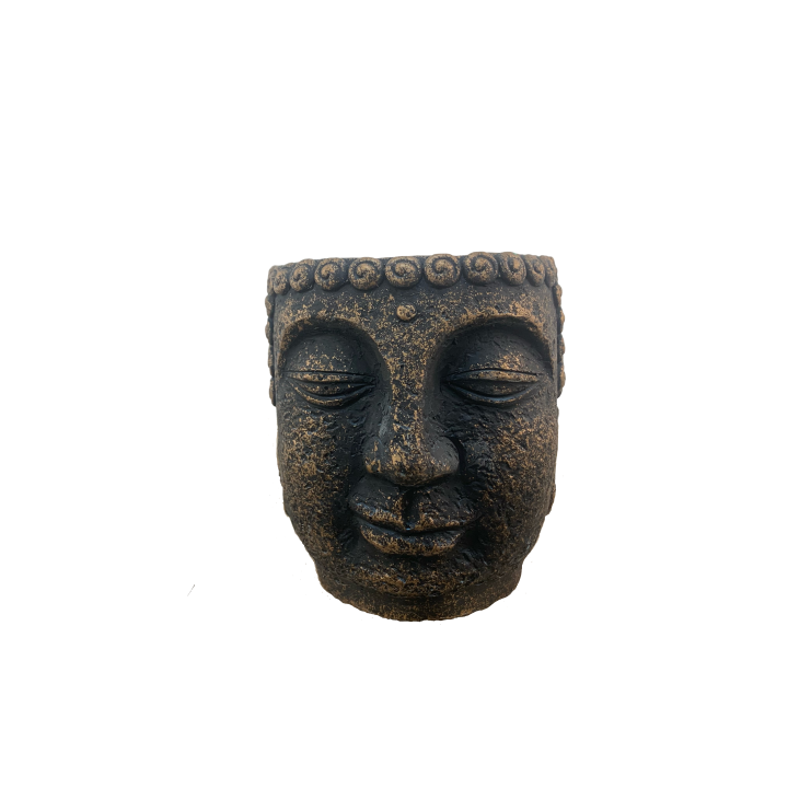 POT CIMENT FORME DE VISAGE BOUDDHA – CONTENANTS – Arteverdeco