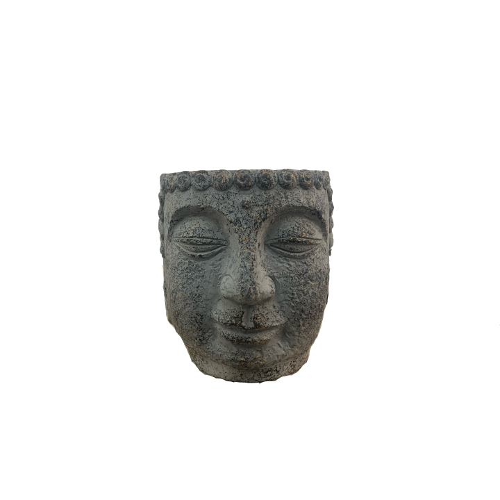 POT CIMENT FORME DE VISAGE BOUDDHA - VENDU EN CARTON DE 6 PCS - COLORIS ASSORTIS – CONTENANTS – Arteverdeco