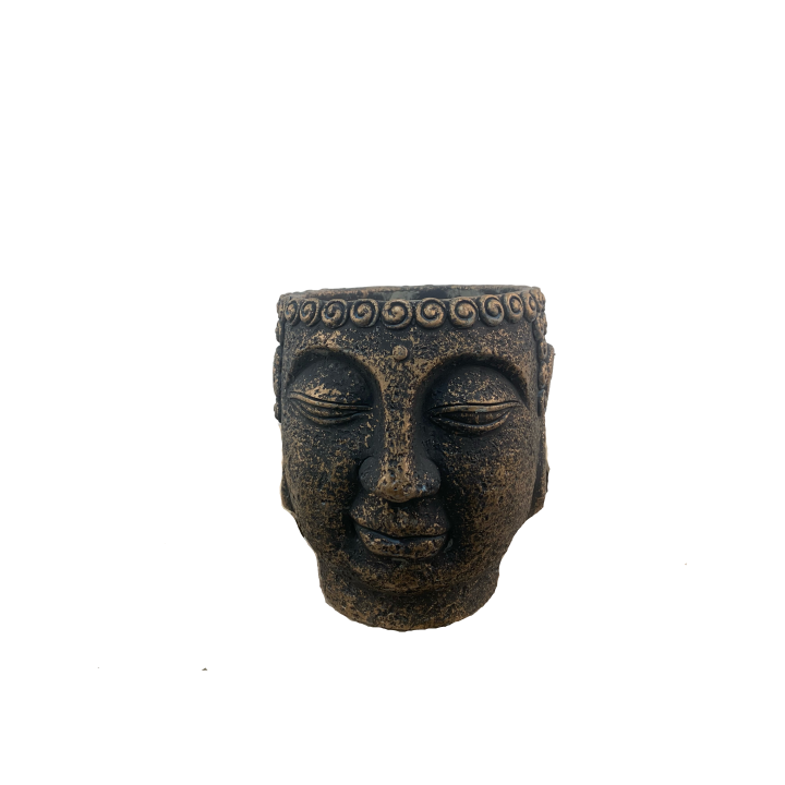 POT CIMENT FORME DE VISAGE BOUDDHA – CONTENANTS – Arteverdeco