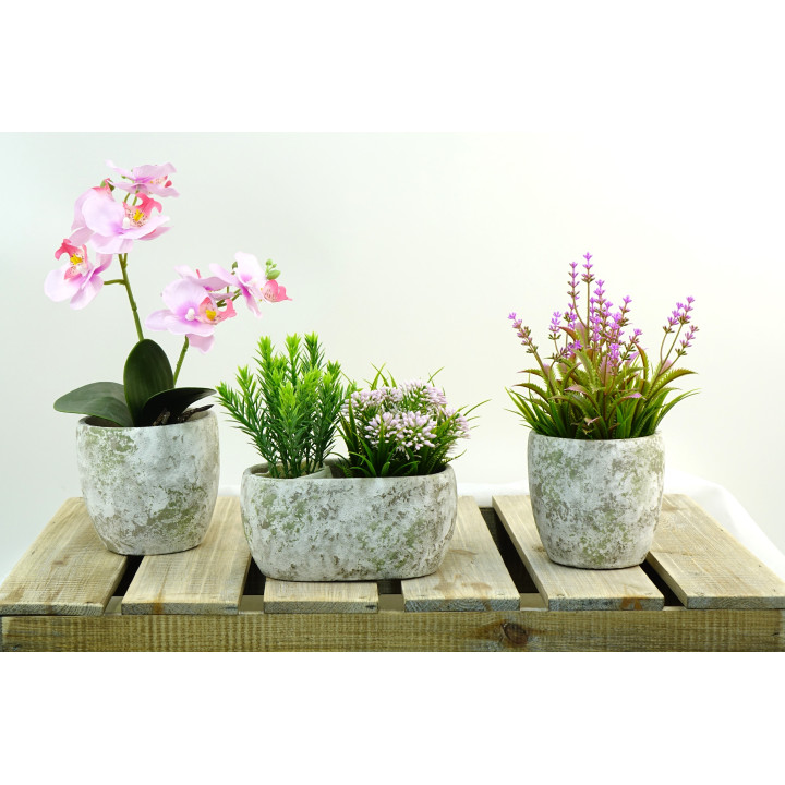 JARDINIERE CIMENT TACHETEE - VENDU EN CARTON DE 18 PCS – CONTENANTS – Arteverdeco