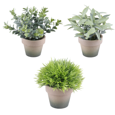 PLANTES VERTES ARTIFICIELLES EN POT, HAUT. 25 à 27 CM – DECORATIONS – Arteverdeco