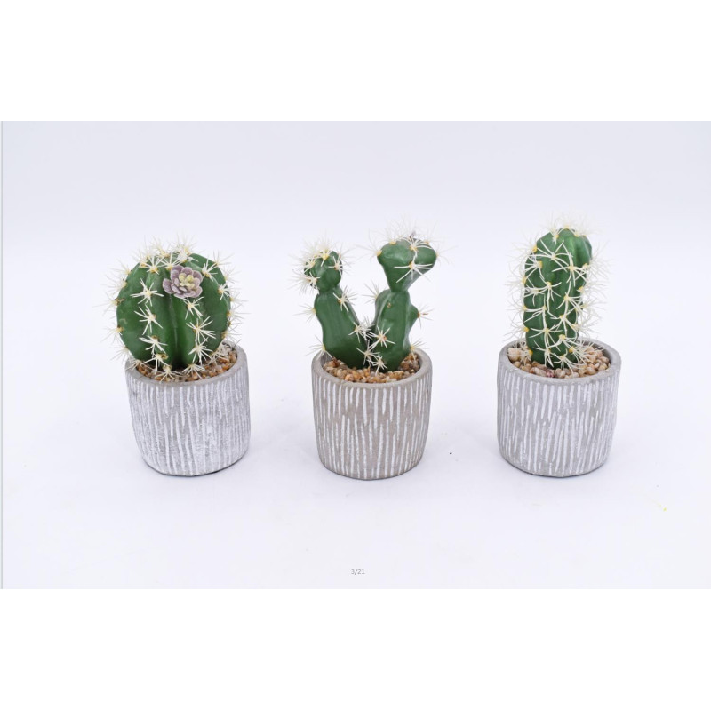 CACTUS ARTIFICIELS EN POT, HAUT. 22 à 26 CM – DECORATIONS – Arteverdeco