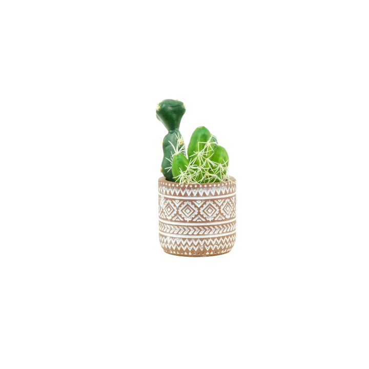 CACTUS ARTIFICIELS EN POT ROND, HAUT. 14 à 16 CM – DECORATIONS – Arteverdeco