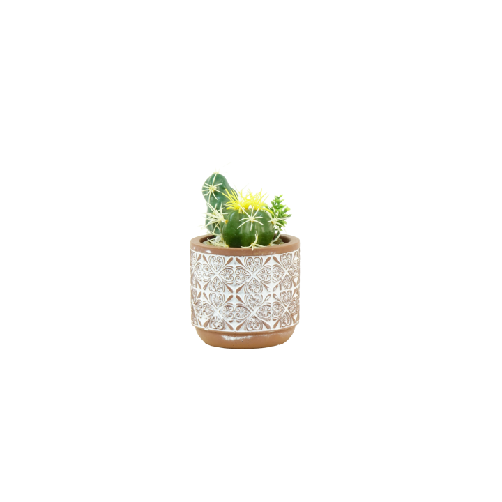 CACTUS ARTIFICIELS EN POT ROND, HAUT. 14 à 16 CM – DECORATIONS – Arteverdeco