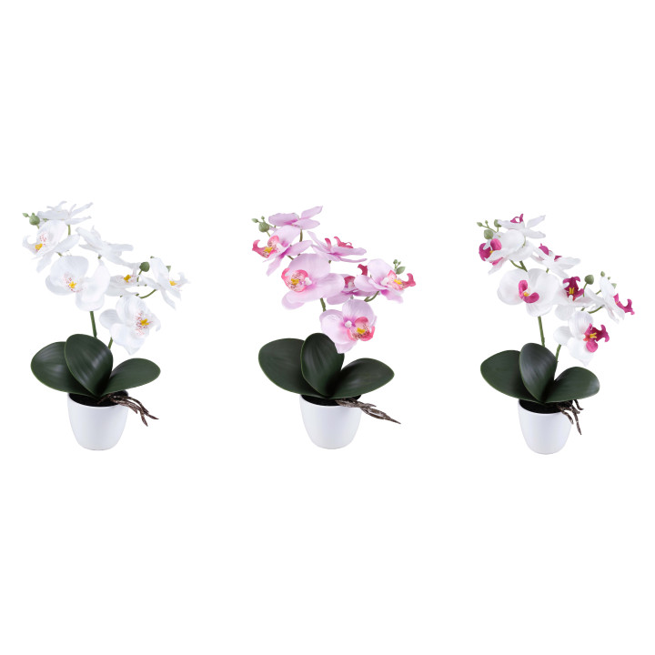 ORCHIDEE ARTIFICIELLE EN POT, HAUT. 31 CM – DECORATIONS – Arteverdeco