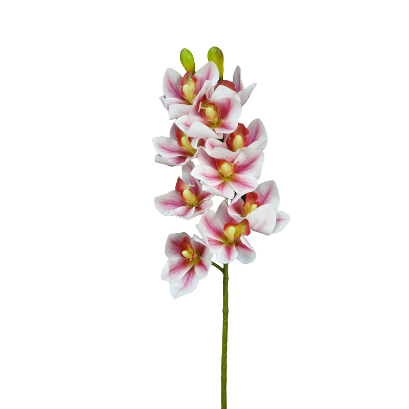 TIGE D'ORCHIDEE CYMBIDIUM ARTIFICIELLE, HAUT. 74 CM – FLEURS – Arteverdeco