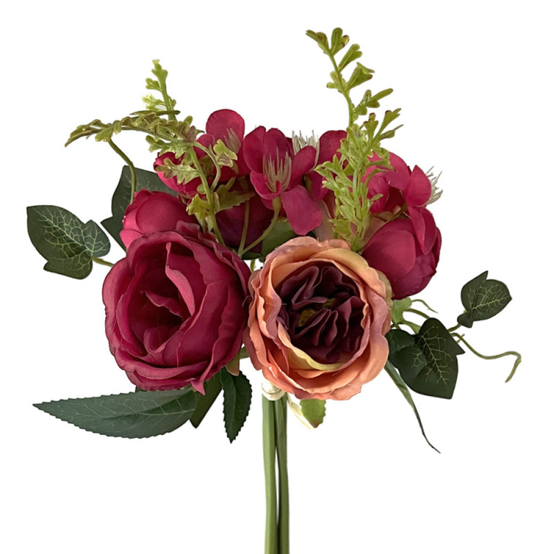 BOUQUET ARTIFICIEL DE ROSE ANCIENNE ET MINI FLEURS, HAUT. 40 CM – FLEURS – Arteverdeco