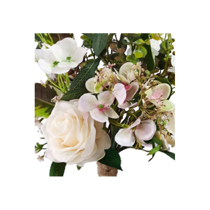 BOUQUET ARTIFICIEL DE ROSE, HORTENSIA, ET FEUILLAGE, HAUT. 50 CM – FLEURS – Arteverdeco