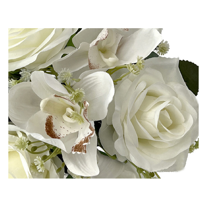 BOUQUET ARTIFICIEL DE ROSE, ORCHIDEE ET MINI-FLEURS, HAUT. 33 CM – FLEURS – Arteverdeco