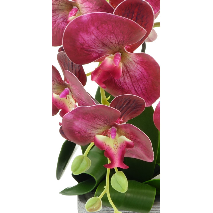 COMPOSITION ARTIFICIELLE ART FLORAL D'ORCHIDEE, HAUT. 60 CM – ART FLORAL – Arteverdeco