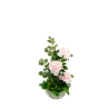 COMPOSITION ARTIFICIELLE ART FLORAL DE PIVOINE, EUCALYPTUS, BUIS, BRANCHAGE – ART FLORAL – Arteverdeco