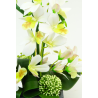 COMPOSITION ARTIFICIELLE ART FLORAL DE BAMBOU, ORCHIDEE, CHARDON – ART FLORAL – Arteverdeco