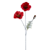 TIGE DE COQUELICOT, 2 FLEURS, 2 FEUILLES - HAUT. 67 CM – FLEURS – Arteverdeco