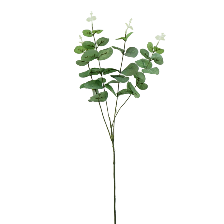 TIGE D'EUCALYPTUS ARTIFICIELLE - 4 BRANCHES - HAUT. 65CM – FLEURS – Arteverdeco