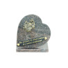 PLAQUE FUNERAIRE EN GRANIT - FORME COEUR + SOCLE GRANIT - DIM. LONG.15 CM - HAUT. 15 CM – Catalogue Funéraires 2024 – Arteverdeco