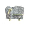 PLAQUE FUNERAIRE EN GRANIT - FORME GALBEE - CHAMP POLI - DIM. LONG.25 CM - HAUT. 17 CM – Catalogue Funéraires 2024 – Arteverdeco