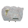 PLAQUE FUNERAIRE EN GRANIT - FORME GALBEE - CHAMP POLI - DIM. LONG.40 CM - HAUT. 30 CM – Catalogue Funéraires 2024 – Arteverdeco