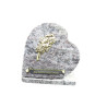 PLAQUE FUNERAIRE EN GRANIT - FORME DE COEUR - AVEC SOCLE EN GRANIT - CHAMP POLI - DIM. LONG. 20 CM - HAUT. 20 CM – Catalogue Funéraires 2024 – Arteverdeco