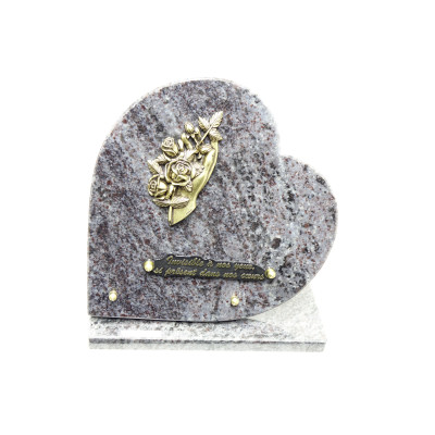 PLAQUE FUNERAIRE EN GRANIT - FORME LIVRE - CHAMP POLI - DIM. LONG.25 CM - HAUT. 17 CM – Catalogue Funéraires 2024 – Arteverdeco