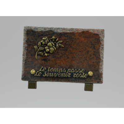 INTER EN BRONZE "DANS NOS COEURS A JAMAIS TU DEMEURES" POUR PLAQUE FUNERAIRE – Catalogue Funéraires 2024 – Arteverdeco