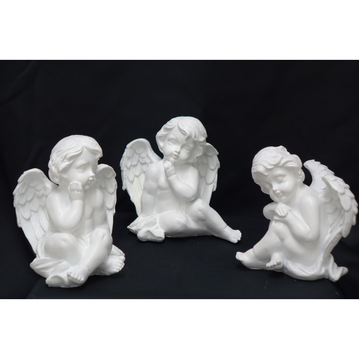 ANGE ASSIS EN RESINE - OBJET DE DECORATION FUNERAIRE - HAUTEUR 17 CM – Catalogue Funéraires 2024 – Arteverdeco