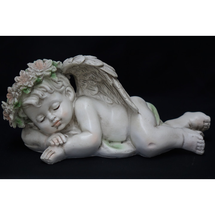 ANGE ALLONGE EN RESINE - OBJET DE DECORATION FUNERAIRE - HAUTEUR 11 CM – Catalogue Funéraires 2024 – Arteverdeco