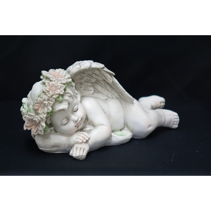 ANGE ALLONGE EN RESINE - OBJET DE DECORATION FUNERAIRE - HAUTEUR 11 CM – Catalogue Funéraires 2024 – Arteverdeco