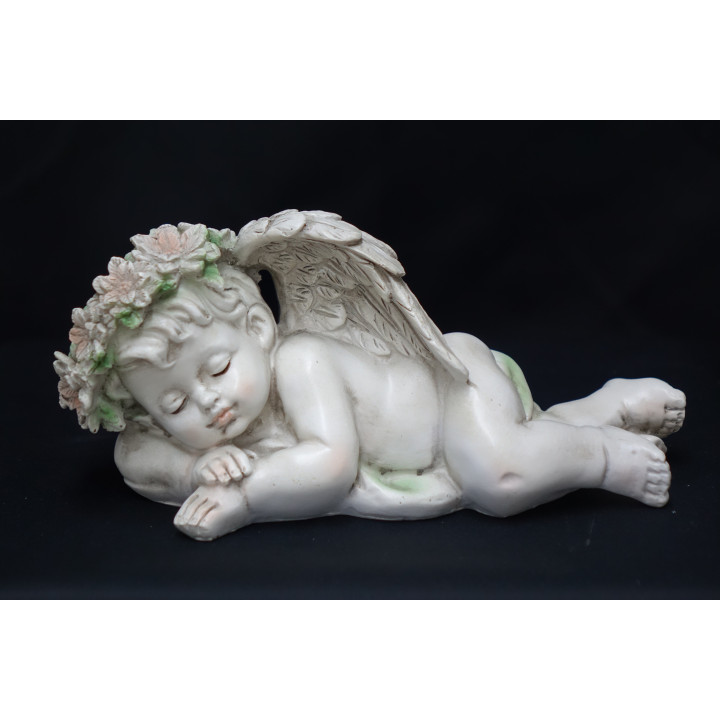 ANGE ALLONGE EN RESINE - OBJET DE DECORATION FUNERAIRE - HAUTEUR 11 CM – Catalogue Funéraires 2024 – Arteverdeco