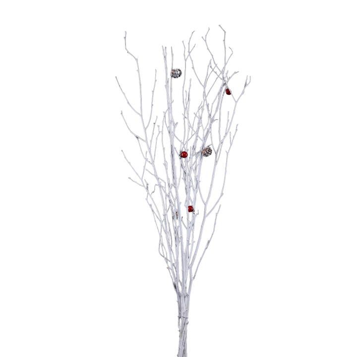 BRANCHE SECHEE AVEC BAIES ET POMME DE PIN - HAUT. 90 CM – NOEL – Arteverdeco