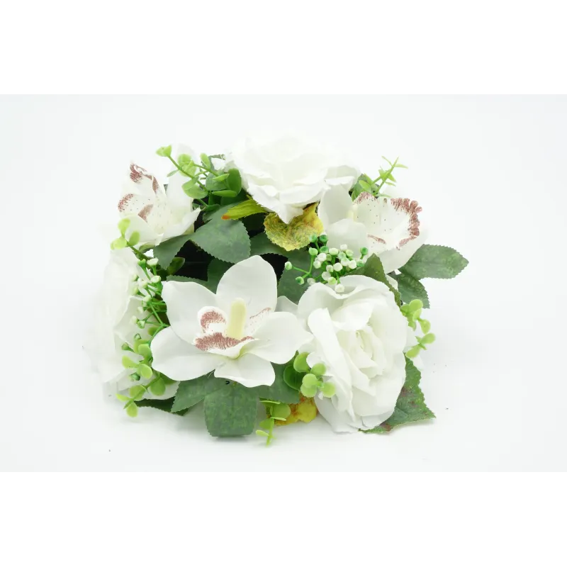 CENTRE DE TABLE ROSE, CYMBIDIUM ARTIFICIELS - DIAM. 25 CM – DECORATIONS – Arteverdeco