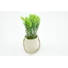 POT TOILE DE JUTE + PLANTES VERTES ARTIFICIELLES  - 4 MODELES ASSORTIS - HAUT. 18 CM – DECORATIONS – Arteverdeco