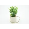 POT TOILE DE JUTE + PLANTES VERTES ARTIFICIELLES  - 4 MODELES ASSORTIS - HAUT. 18 CM – DECORATIONS – Arteverdeco