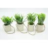 POT TOILE DE JUTE + PLANTES VERTES ARTIFICIELLES  - 4 MODELES ASSORTIS - HAUT. 18 CM – DECORATIONS – Arteverdeco