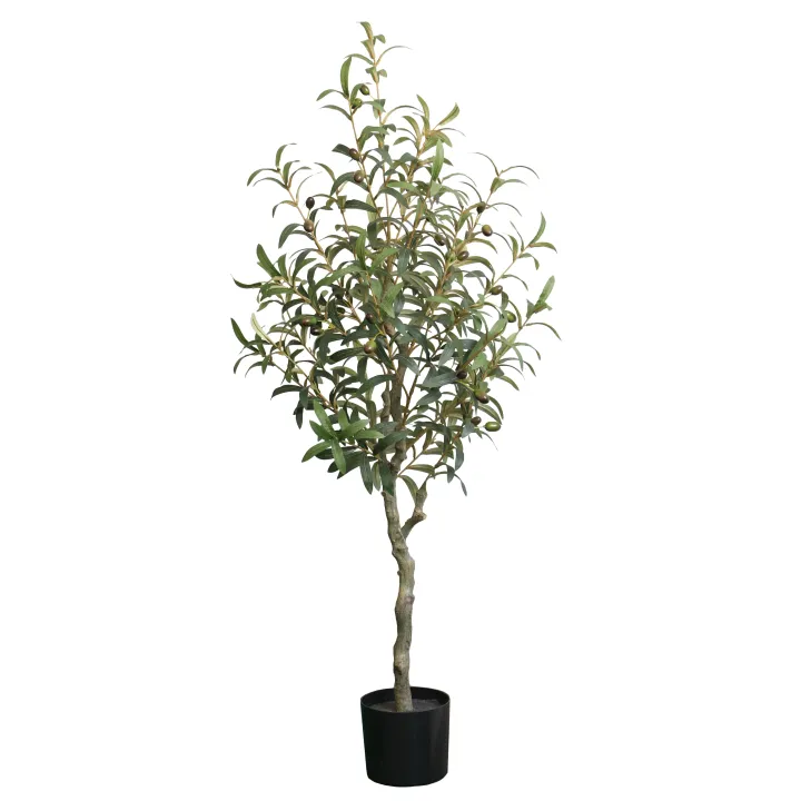 OLIVIER ARTIFICIEL EN POT, ENVIRON 425 FEUILLES - 30 FRUITS, HAUT 120 CM – ARBRES – Arteverdeco